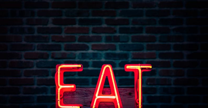 Eat - Red Eat Neon Sign Turned on